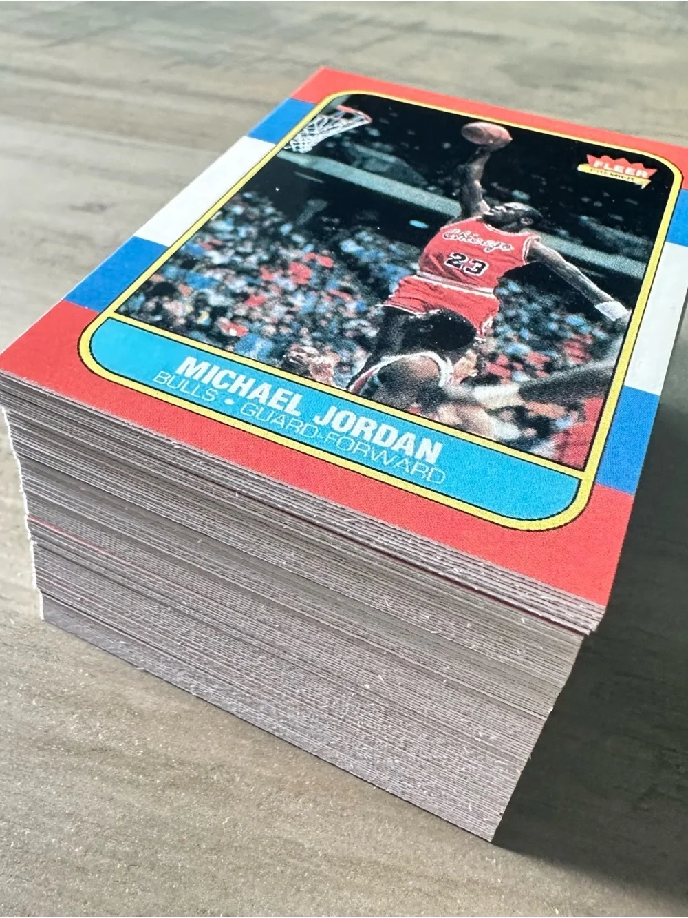 Michael Jordan Rookie Lot of (100) 1986 Fleer #57 Novelty Cards. Chicago Bulls.